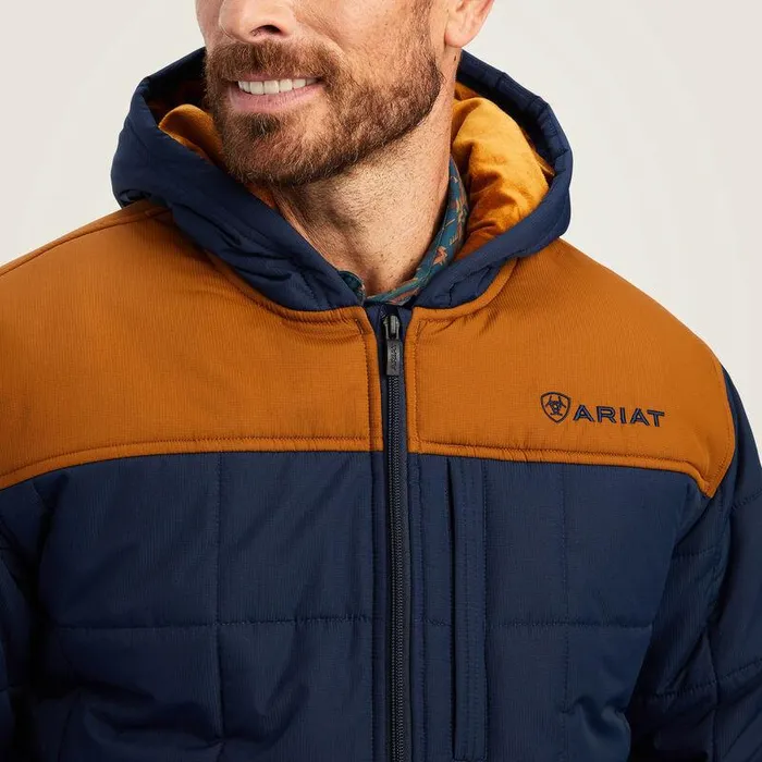 Men Jackets and Vests Ariat Crius Hooded Insulated Jacket Navy Men Jackets and Vests Ariat Crius Hooded Insulated Jacket Navy