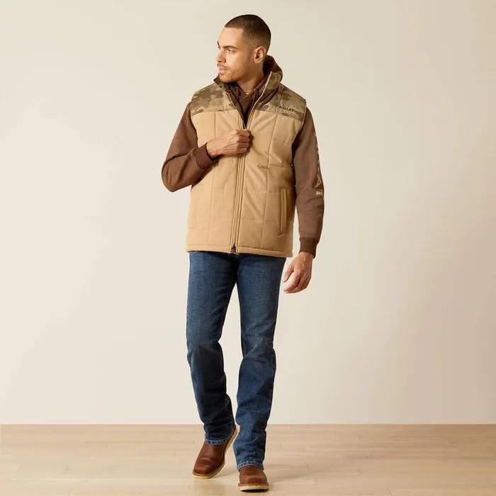 Men Jackets and Vests Ariat Crius Insulated Vest Cornstalk Heather