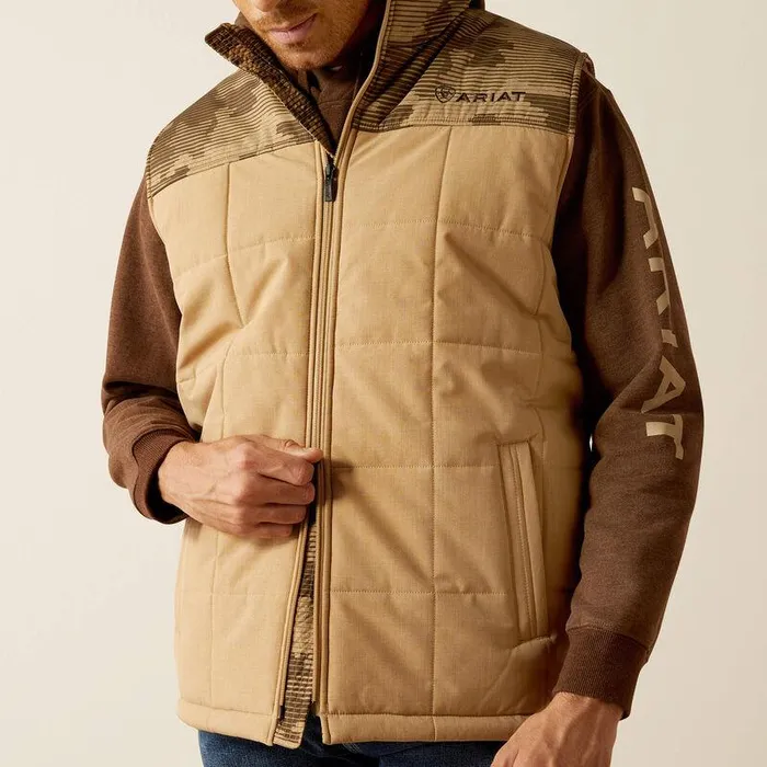 Men Jackets and Vests Ariat Crius Insulated Vest Cornstalk Heather