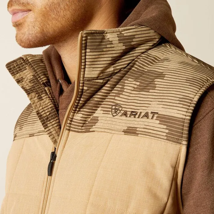 Men Jackets and Vests Ariat Crius Insulated Vest Cornstalk Heather