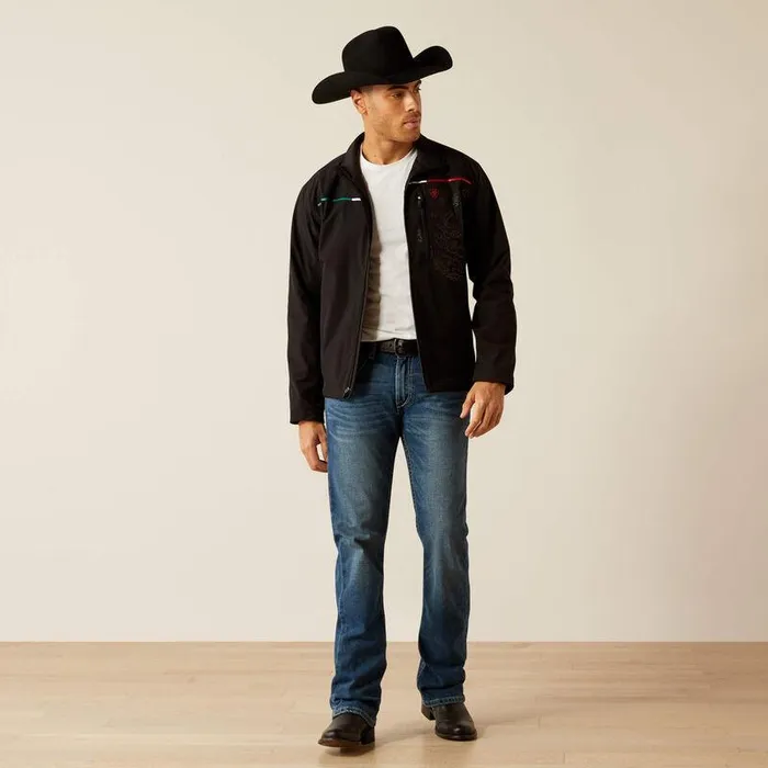Men Jackets and Vests Ariat Pioneer StretchShell Mexico Jacket Black Men Jackets and Vests Ariat Pioneer StretchShell Mexico Jacket Black