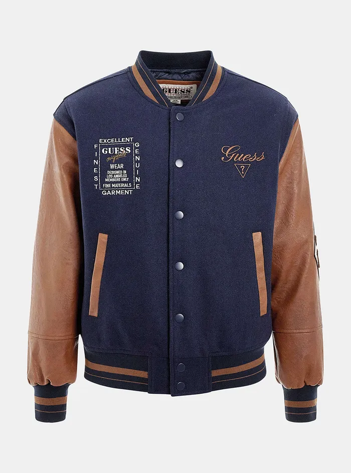 Men Jackets GUESS Guess Originals Blue Club Varsity Jacket Men Jackets GUESS Guess Originals Blue Club Varsity Jacket
