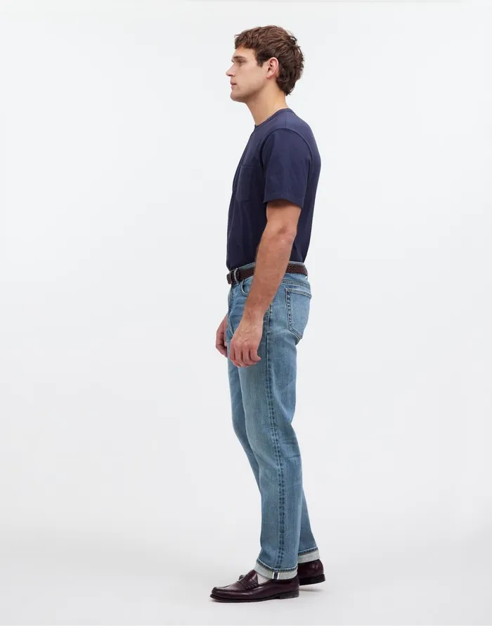 Men Jeans Madewell The 1991 StraightLeg Stretch Selvedge Jean Barrington Wash