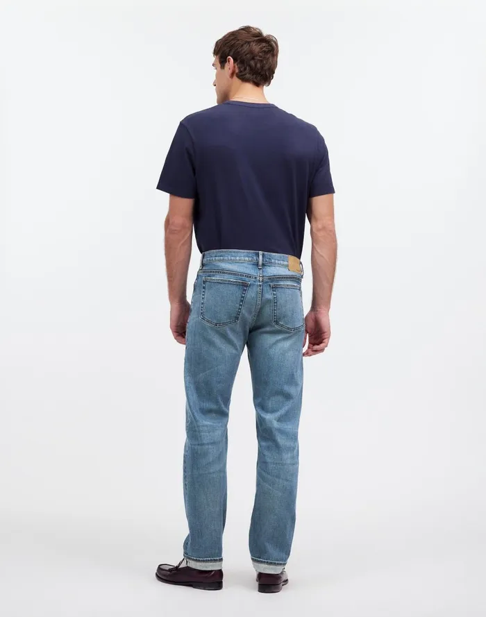 Men Jeans Madewell The 1991 StraightLeg Stretch Selvedge Jean Barrington Wash