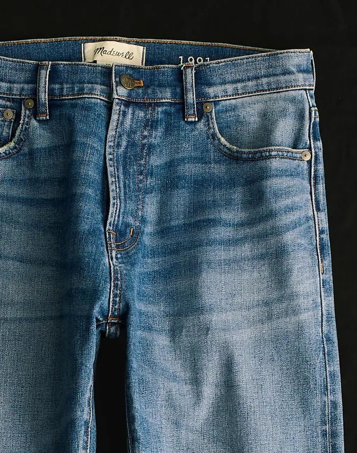 Men Jeans Madewell The 1991 StraightLeg Stretch Selvedge Jean Barrington Wash