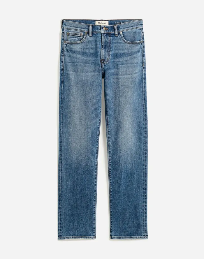 Men Jeans Madewell The 1991 StraightLeg Stretch Selvedge Jean Barrington Wash