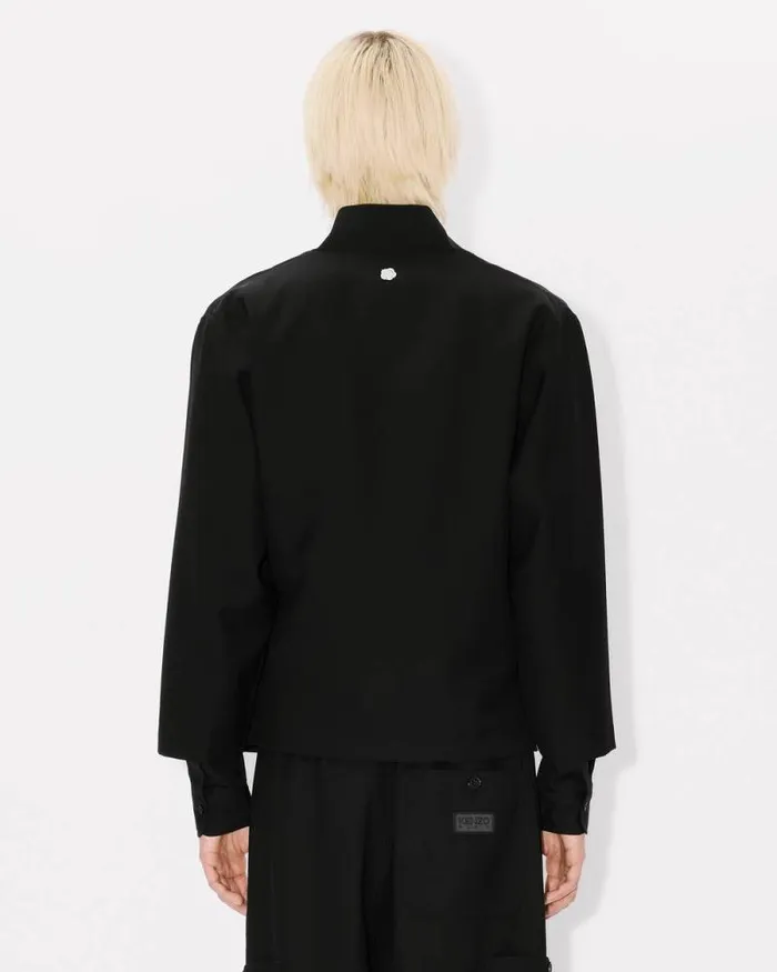 Men Kimono Jacket In Virgin Wool Black Kenzo Kimonos