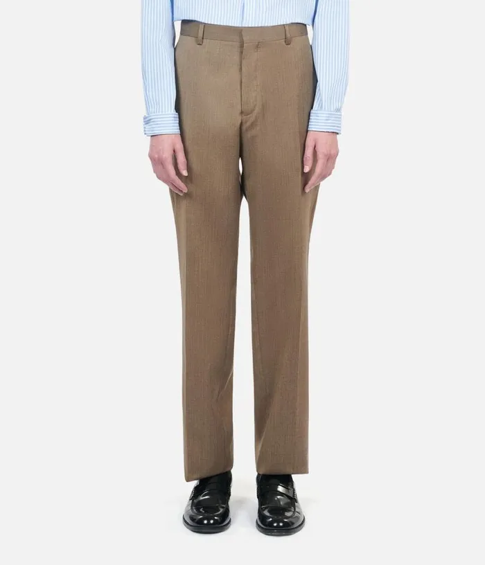 Men Light Brown Wool Suit Trousers THE KOOPLES Blazers and Suits