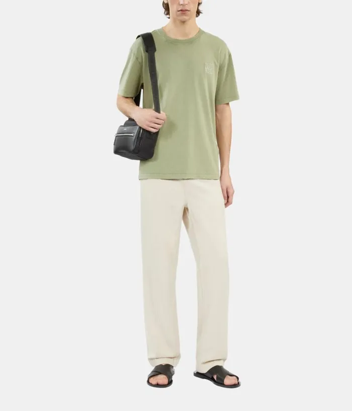 Men Light Green Tshirt With Logo Embroidery THE KOOPLES Tshirts