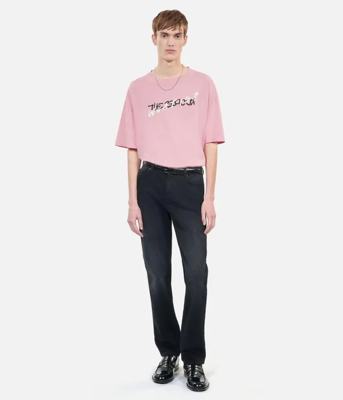 Men Light Pink What Is Handwritten Serigraphy Tshirt THE KOOPLES Tshirts