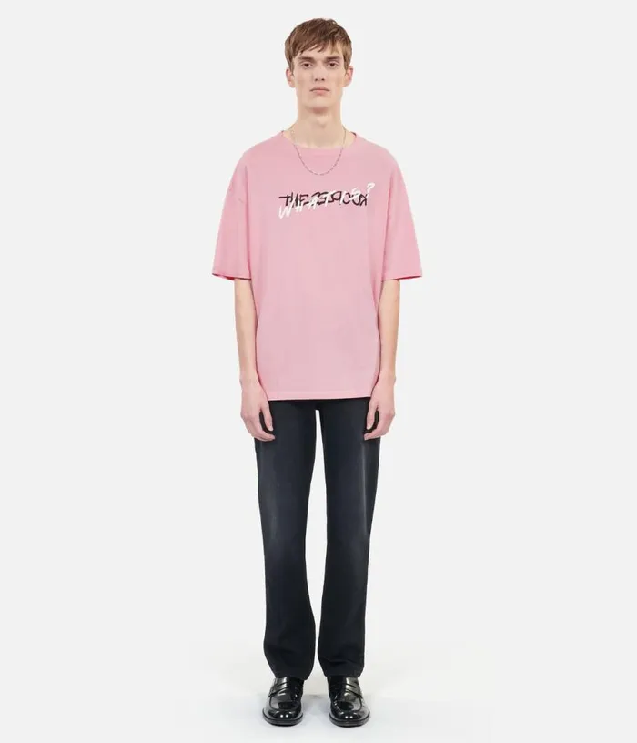 Men Light Pink What Is Handwritten Serigraphy Tshirt THE KOOPLES Tshirts