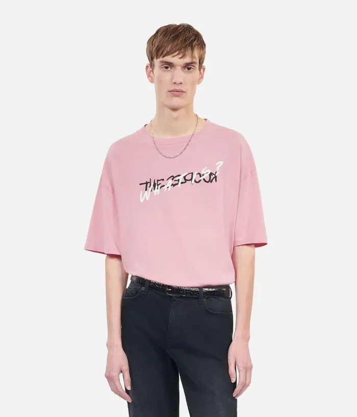 Men Light Pink What Is Handwritten Serigraphy Tshirt THE KOOPLES Tshirts