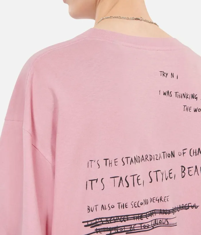 Men Light Pink What Is Handwritten Serigraphy Tshirt THE KOOPLES Tshirts