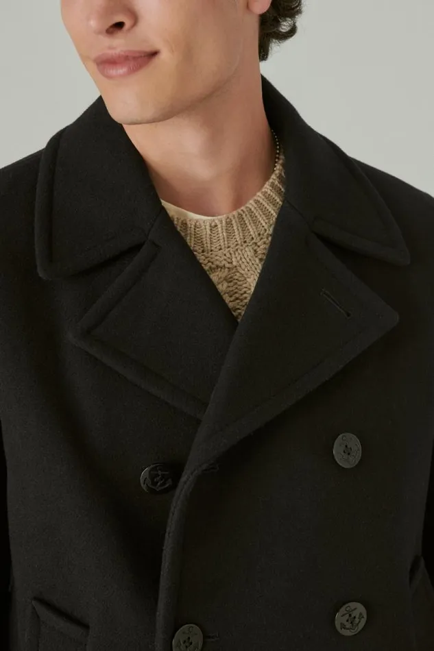 Men Lucky Brand Jackets and Outerwear Classic Peacoat Navy