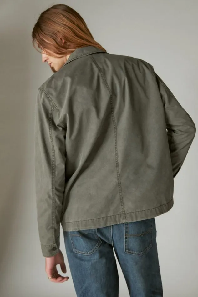 Men Lucky Brand Jackets and Outerwear Fleece Lined Shirt Jacket Raven