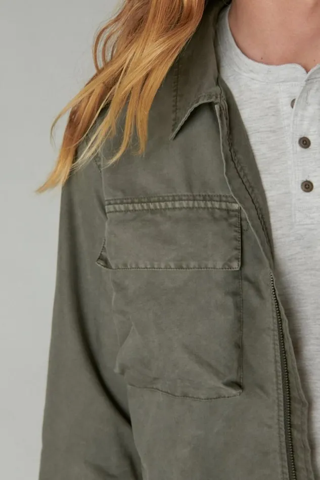 Men Lucky Brand Jackets and Outerwear Fleece Lined Shirt Jacket Raven