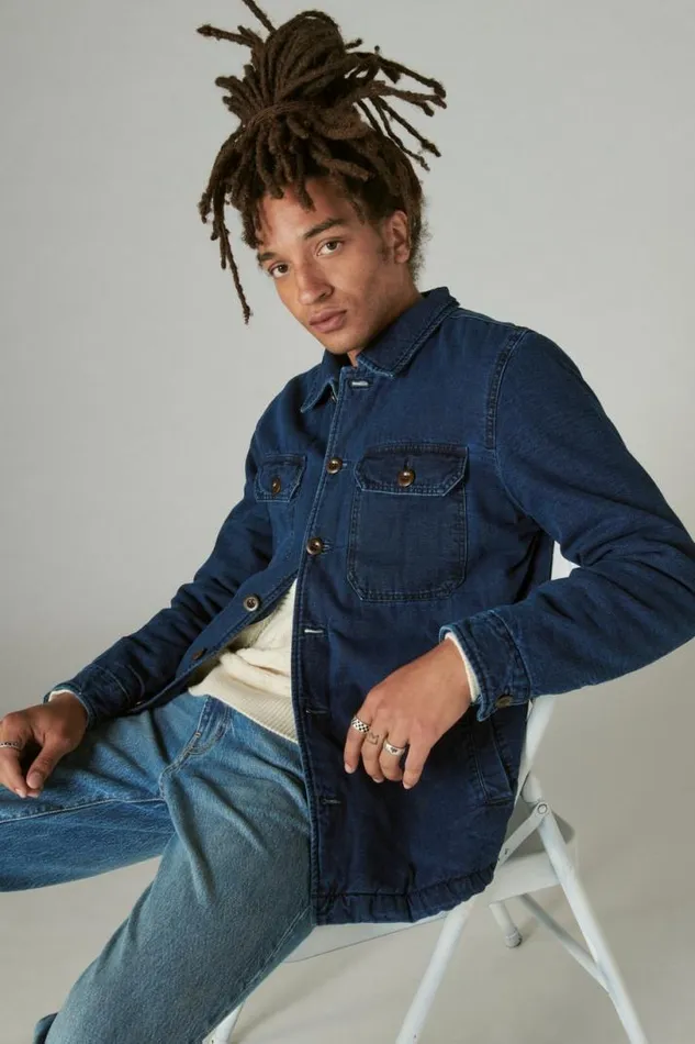 Men Lucky Brand Jackets and Outerwear Indigo Shirt Jacket 419 Indigo