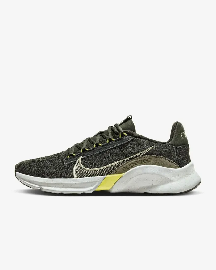 Men Nike All Shoes SuperRep Go 3 Next Nature Flyknit Medium Olivesequoialight Silverluminous Green