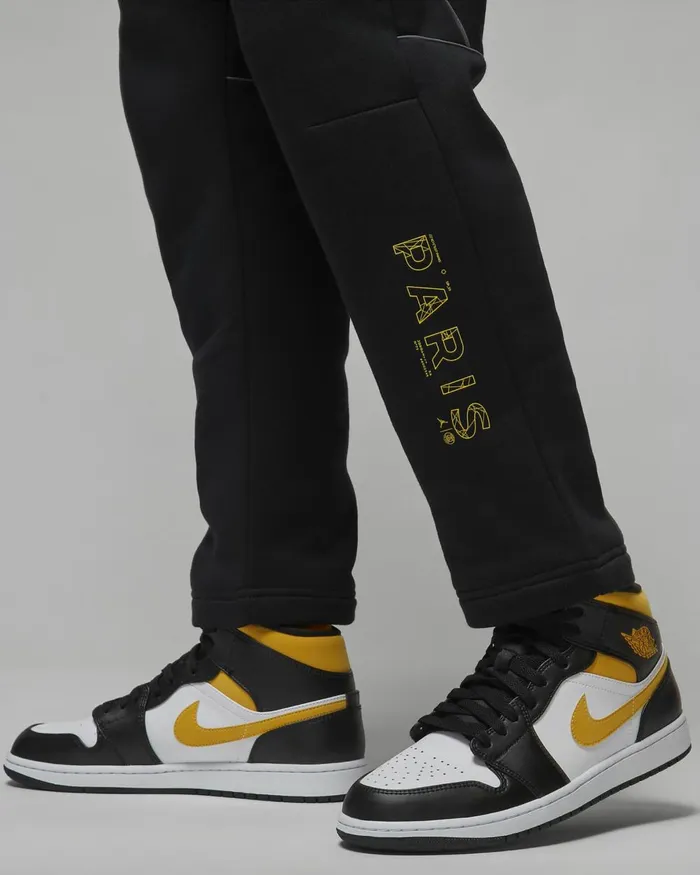 Men Nike Trousers And Tights Paris SaintGermain Blacktour Yellow