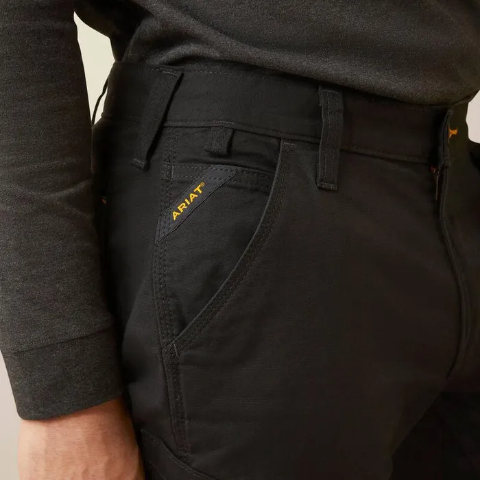 Men Pants and Shorts Ariat Rebar M5 Straight Made Tough Knee Guardian Straight Black