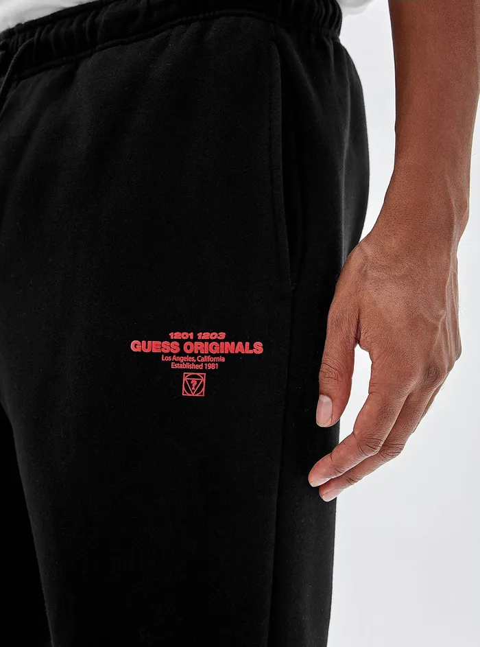 Men Pants and Shorts GUESS Guess Originals Eco Black Harper Trackpants