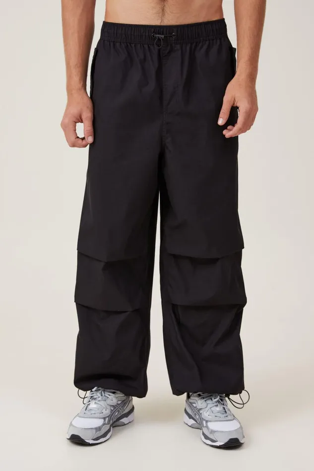 Men Pants Cotton On Parachute Field Pant Black