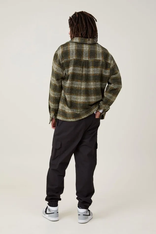 Men Pants Cotton On Ripstop Jogger Black