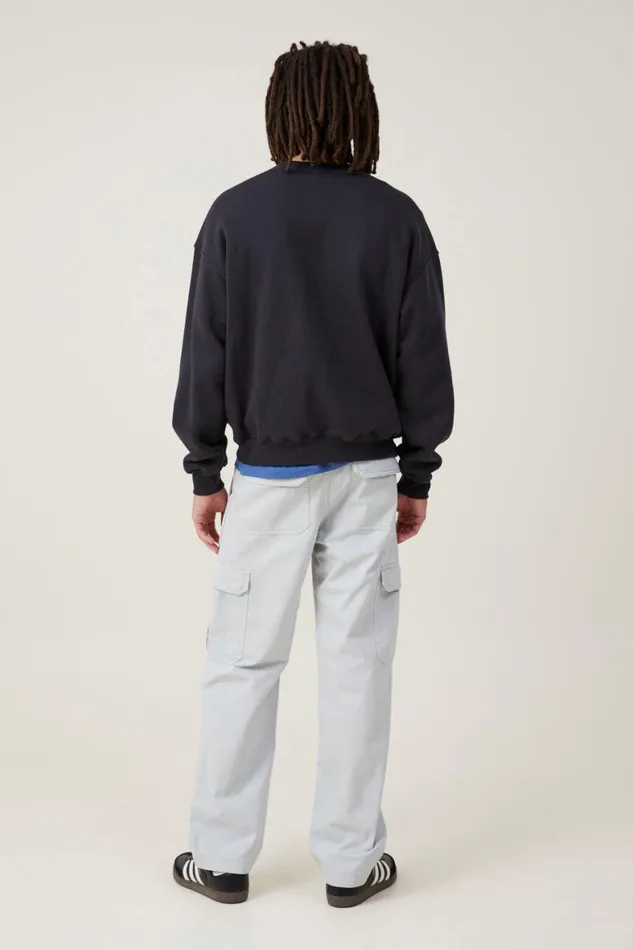 Men Pants Cotton On Tactical Cargo Pant Ice Grey Herringbone