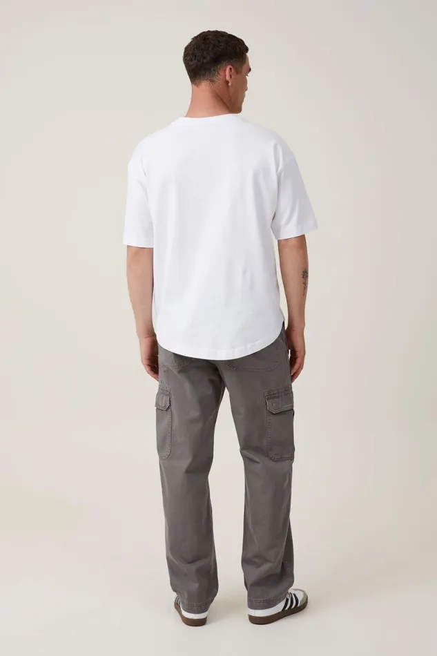 Men Pants Cotton On Tactical Cargo Pant Vintage Yard Grey Herringbone