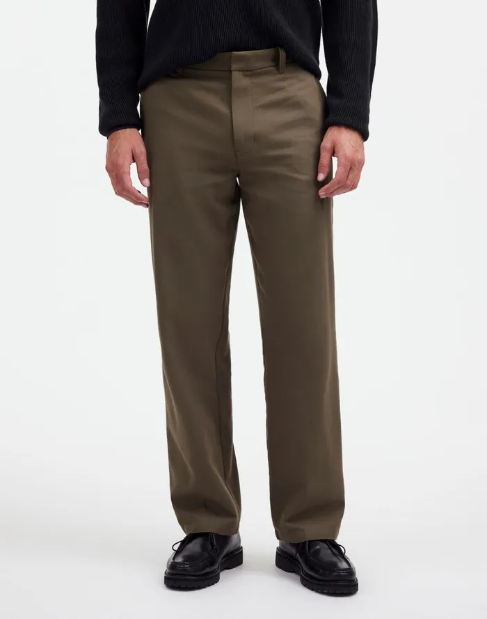 Men Pants Madewell CottonWool Blend Trousers Capers