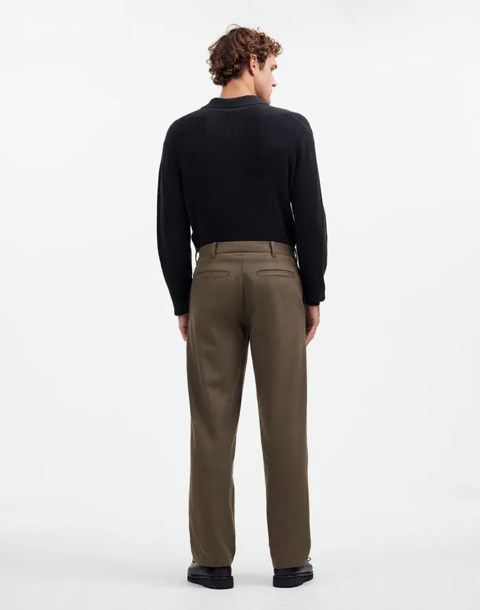 Men Pants Madewell CottonWool Blend Trousers Capers