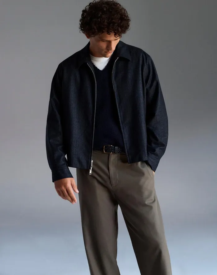 Men Pants Madewell CottonWool Blend Trousers Capers