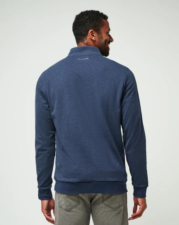 Men Quarter Zips TravisMathew CLOUD QUARTER ZIP 20 Heather Blue Men Quarter Zips TravisMathew CLOUD QUARTER ZIP 20 Heather Blue