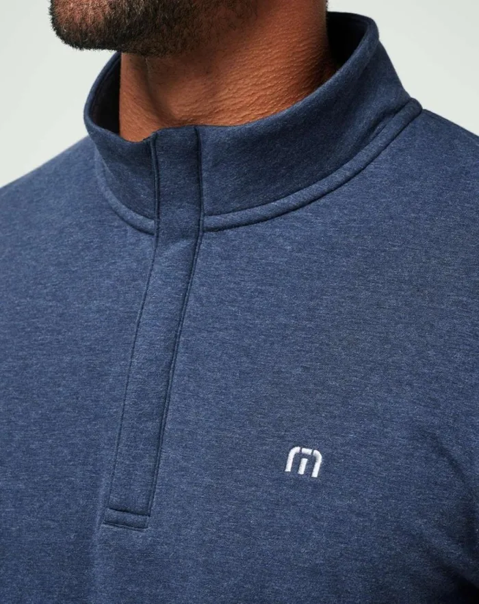 Men Quarter Zips TravisMathew CLOUD QUARTER ZIP 20 Heather Blue Men Quarter Zips TravisMathew CLOUD QUARTER ZIP 20 Heather Blue