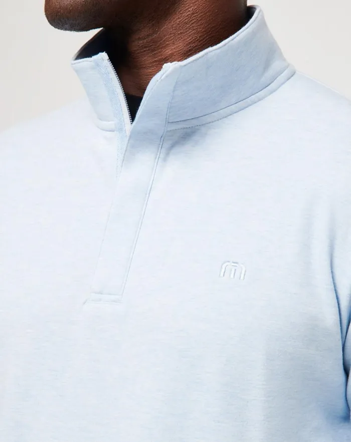 Men Quarter Zips TravisMathew CLOUD QUARTER ZIP 20 Heather Kentucky Blue Men Quarter Zips TravisMathew CLOUD QUARTER ZIP 20 Heather Kentucky Blue