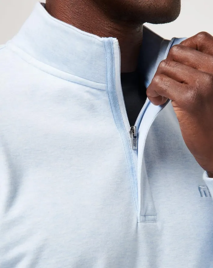 Men Quarter Zips TravisMathew CLOUD QUARTER ZIP 20 Heather Kentucky Blue Men Quarter Zips TravisMathew CLOUD QUARTER ZIP 20 Heather Kentucky Blue