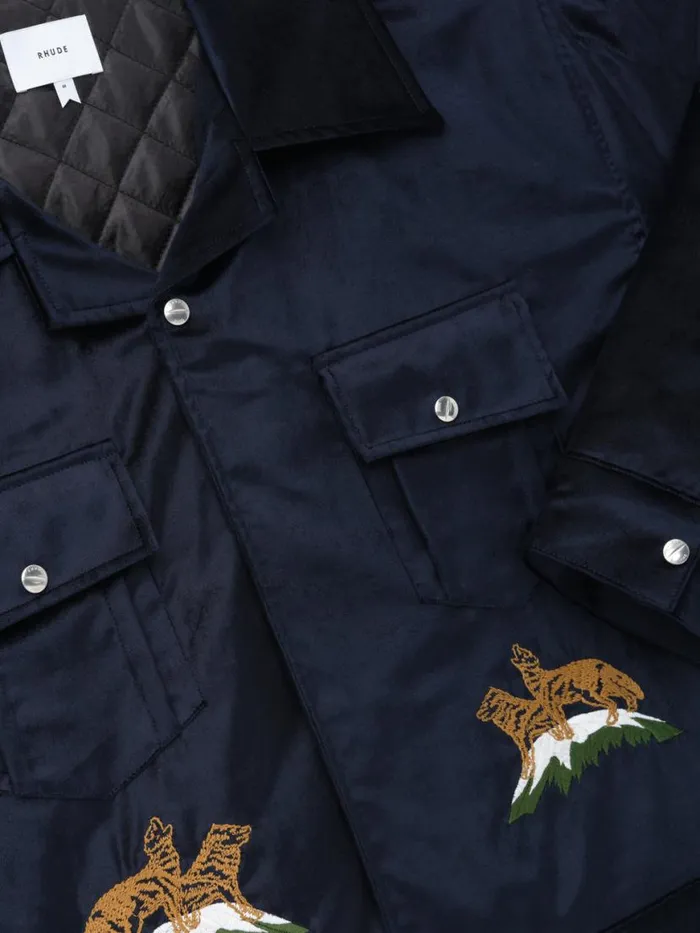 Men Rhude Outerwear WOODLAND HILLS VELVET JACKET Navy