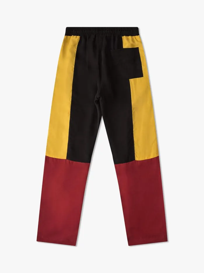 Men Rhude Pants RALLY PANT Blackmustardmaroon
