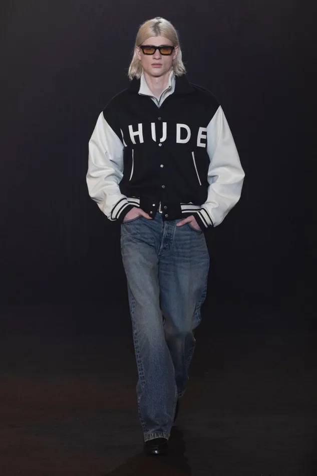 Men Rhude Pants WIDE LEG DENIM Indigo