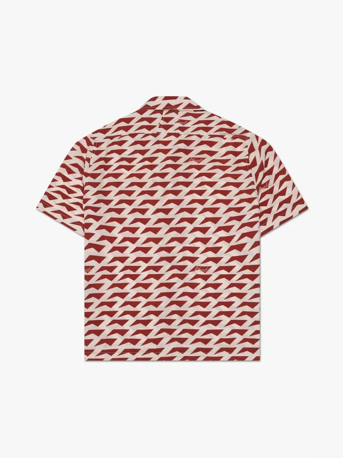 Men Rhude Shirts DOLCE VITA SILK SHIRT Red Creme Men Rhude Shirts DOLCE VITA SILK SHIRT Red Creme