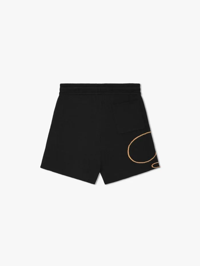 Men Rhude Shorts GP SCRIPT LOGO KNIT SHORT Blackpinkorange