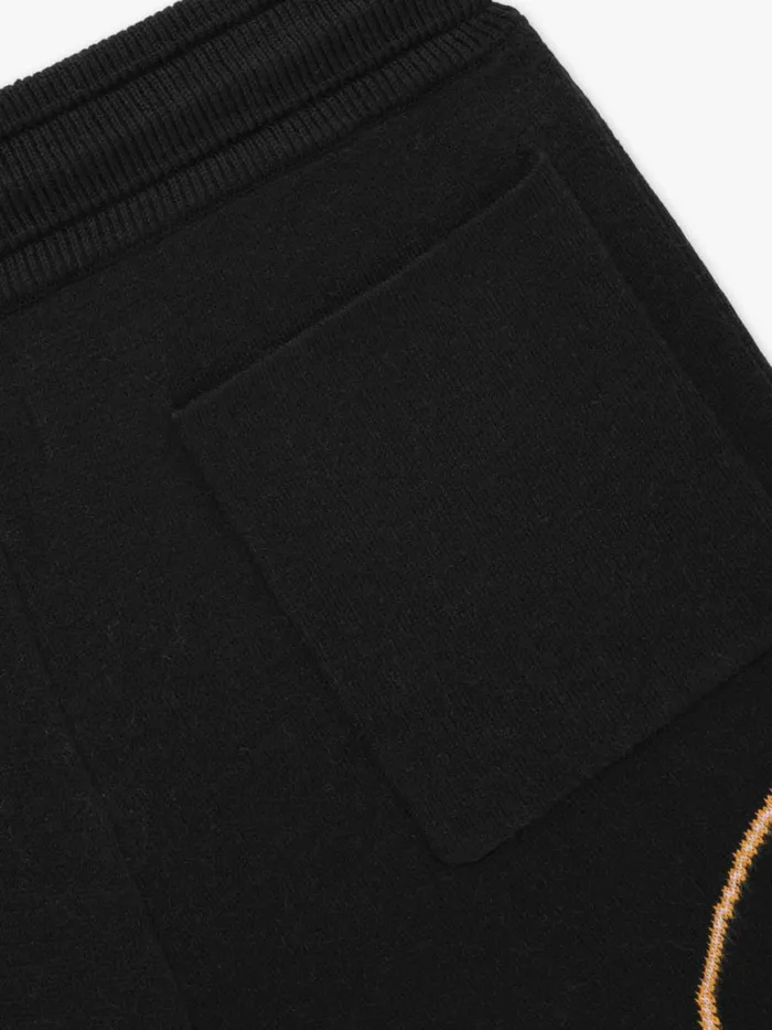 Men Rhude Shorts GP SCRIPT LOGO KNIT SHORT Blackpinkorange