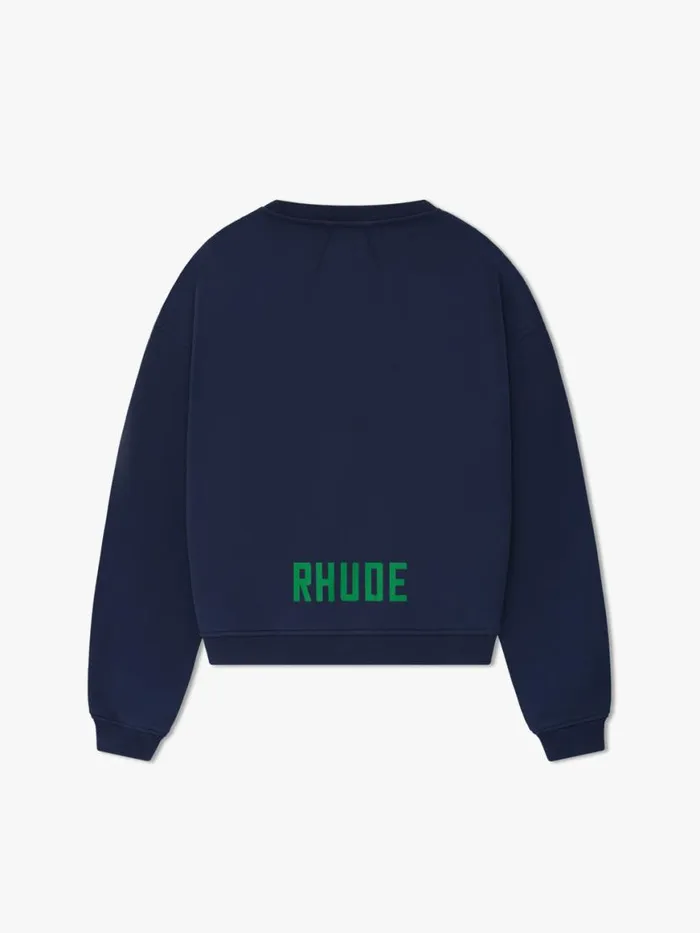 Men Rhude Sweatshirts HAMPTON REGATTA CREWNECK Navy