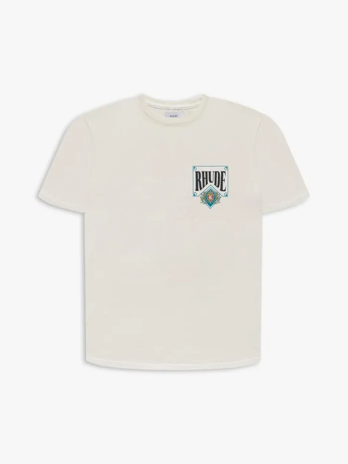 Men Rhude Tees CARD TEE Vtg White