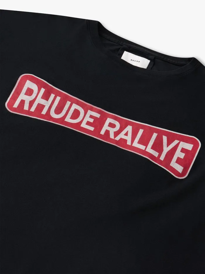 Men Rhude Tees RALLYE TEE Vtg Black