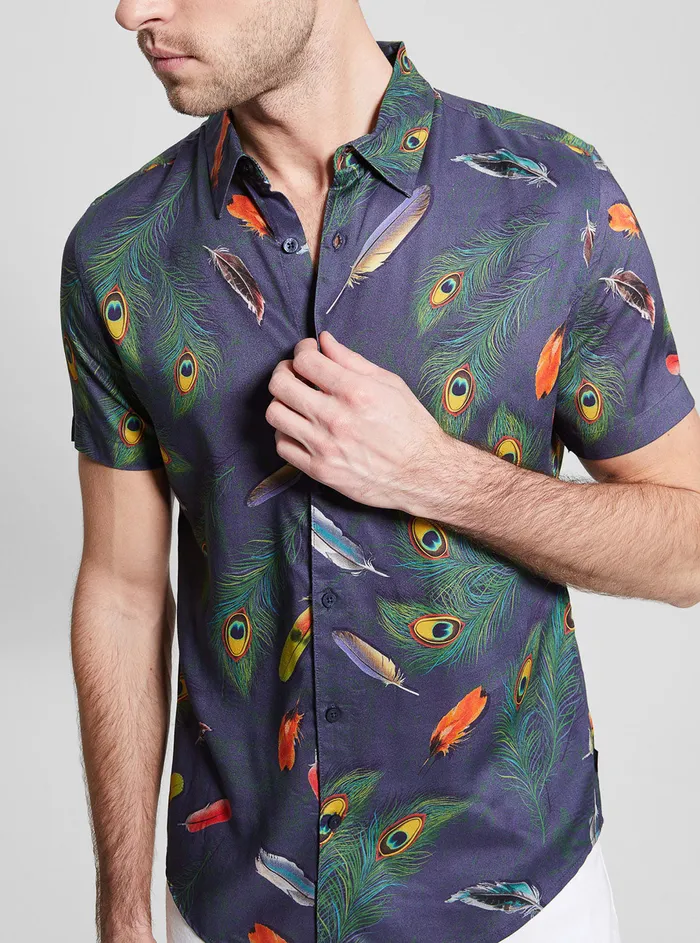 Men Shirts GUESS Eco Feather Rayon Shirt