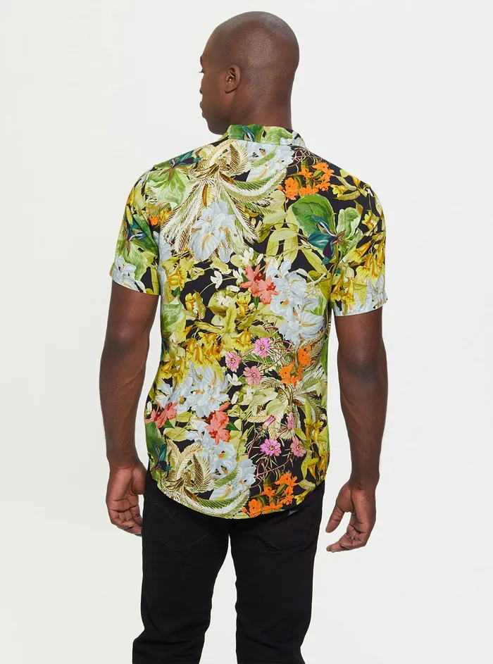 Men Shirts GUESS Eco Storybook Floral Rayon Shirt