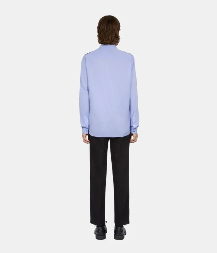 Men Sky Blue Chevron Shirt THE KOOPLES Shirts