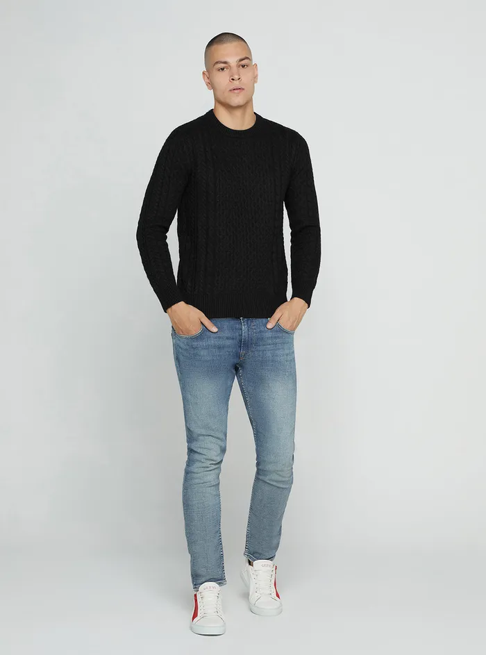Men Sweaters and Knits GUESS Black Paise Norvegian Jumper