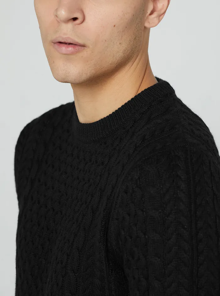 Men Sweaters and Knits GUESS Black Paise Norvegian Jumper
